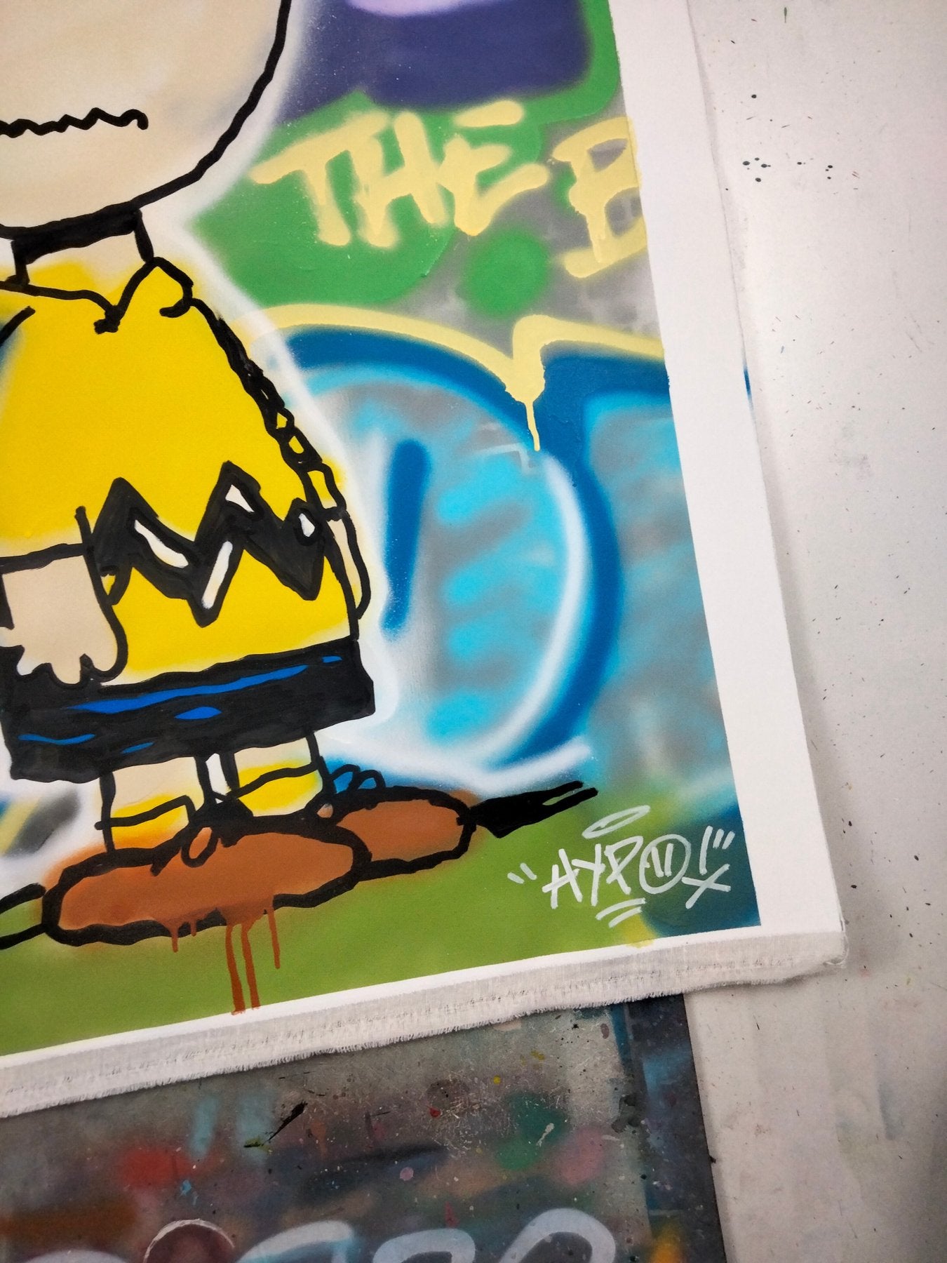 Hipo (1988) - Snoopy & Charlie Brown - Smack! (Original artwork) XL - THE PERFECT GIFT