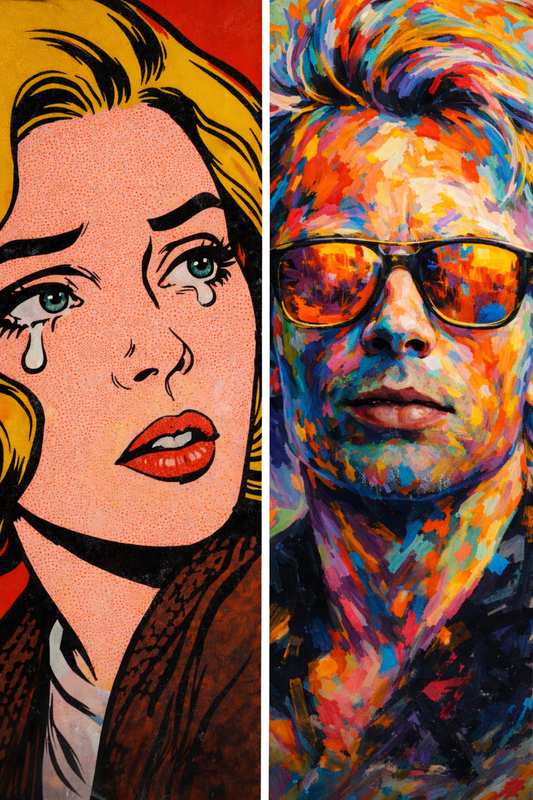 Duality - Pop Art Diptych | Man & Woman Portrait