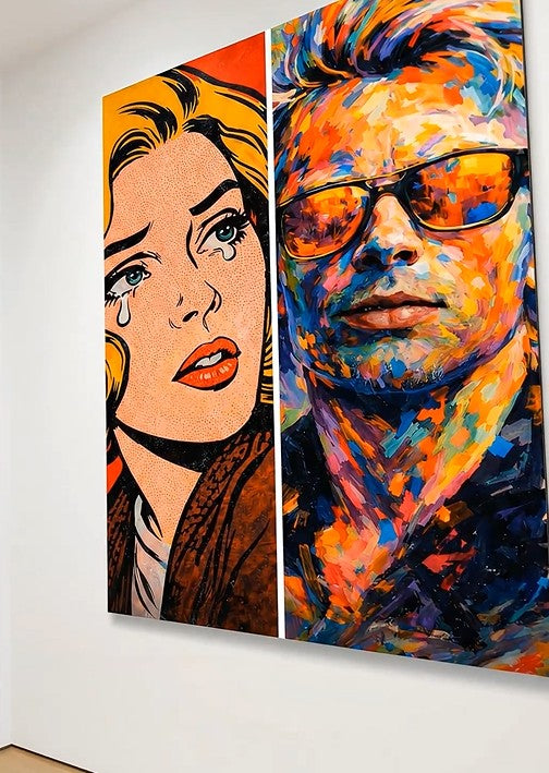 Duality - Pop Art Diptych | Man & Woman Portrait