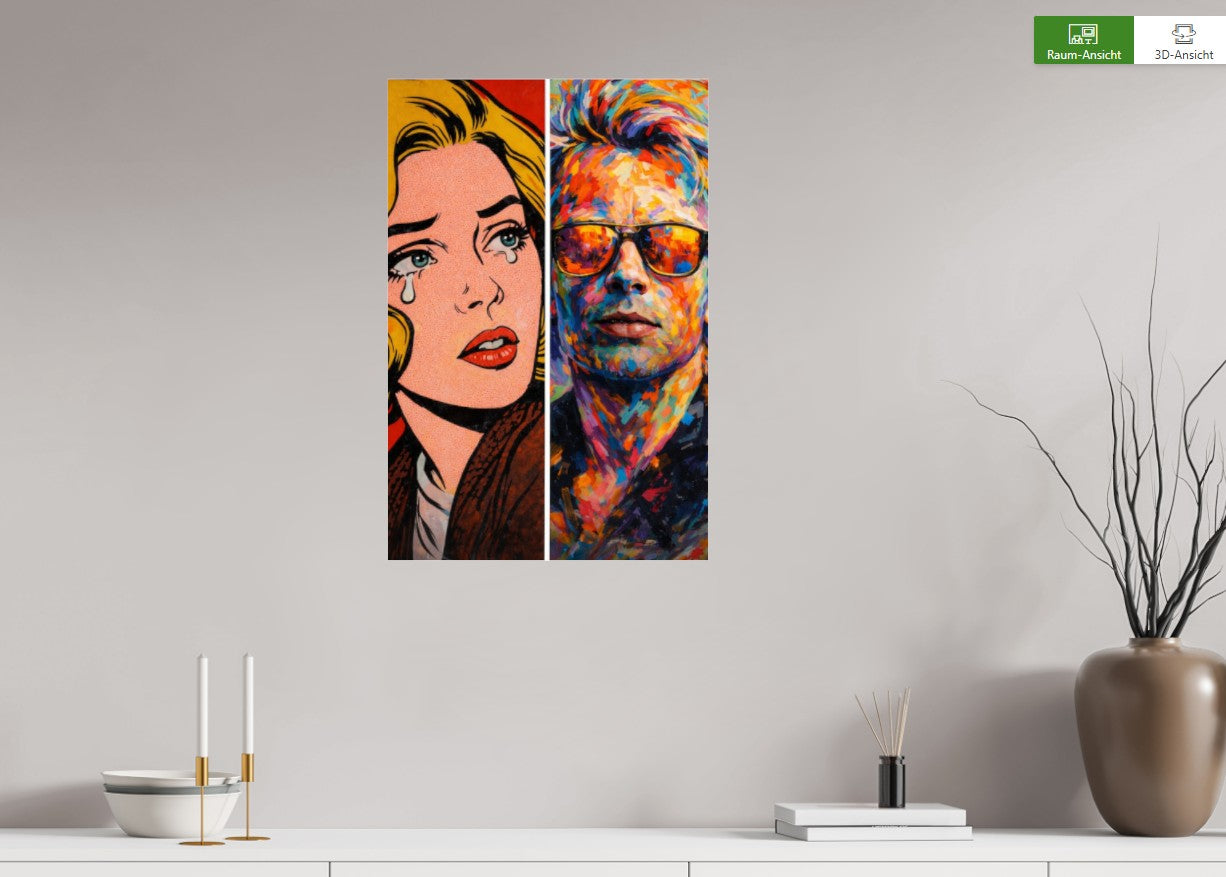 Duality - Pop Art Diptych | Man & Woman Portrait