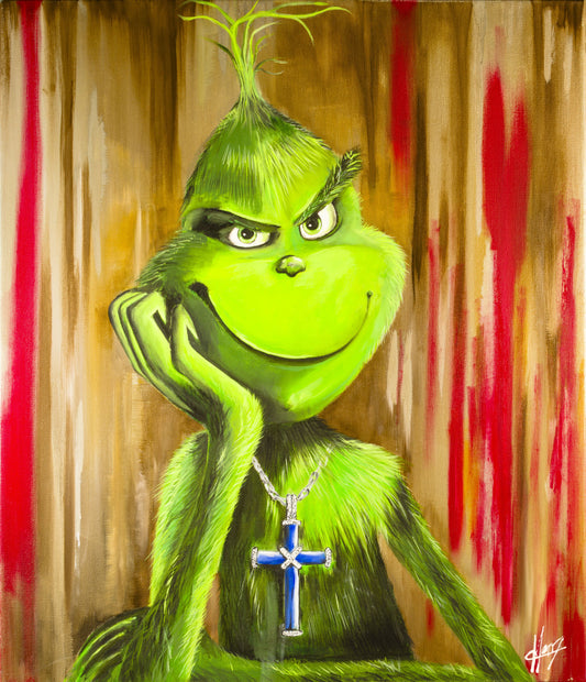 Harry Brunner Painting - HB "Grinch witch the Blue Cross" Signed & Numbered Art Print, Edition of 30