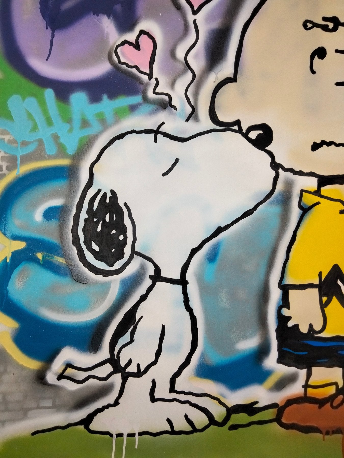 Hipo (1988) - Snoopy & Charlie Brown - Smack! (Original artwork) XL - THE PERFECT GIFT