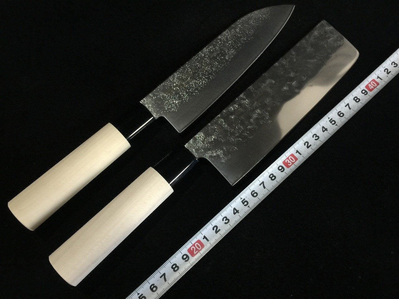 MASAMUNE Knife Set (2 pcs) – Santoku 三徳 & Nakiri 菜切 | Seki City Japan | Wood Handle & Steel | Gift Box